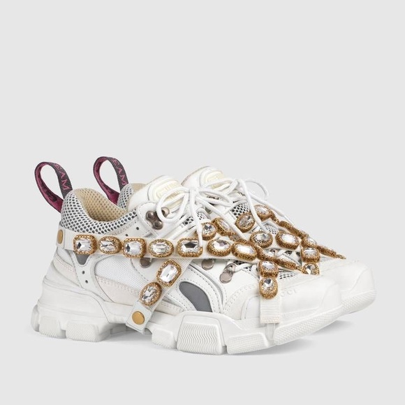 white gucci flashtrek